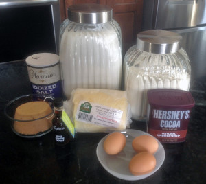 ingredients for brownie recipe